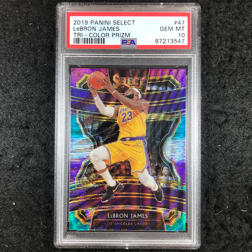 2019 Panini Select LEBRON JAMES Tri-Color Prizm #47 PSA 10 (547)