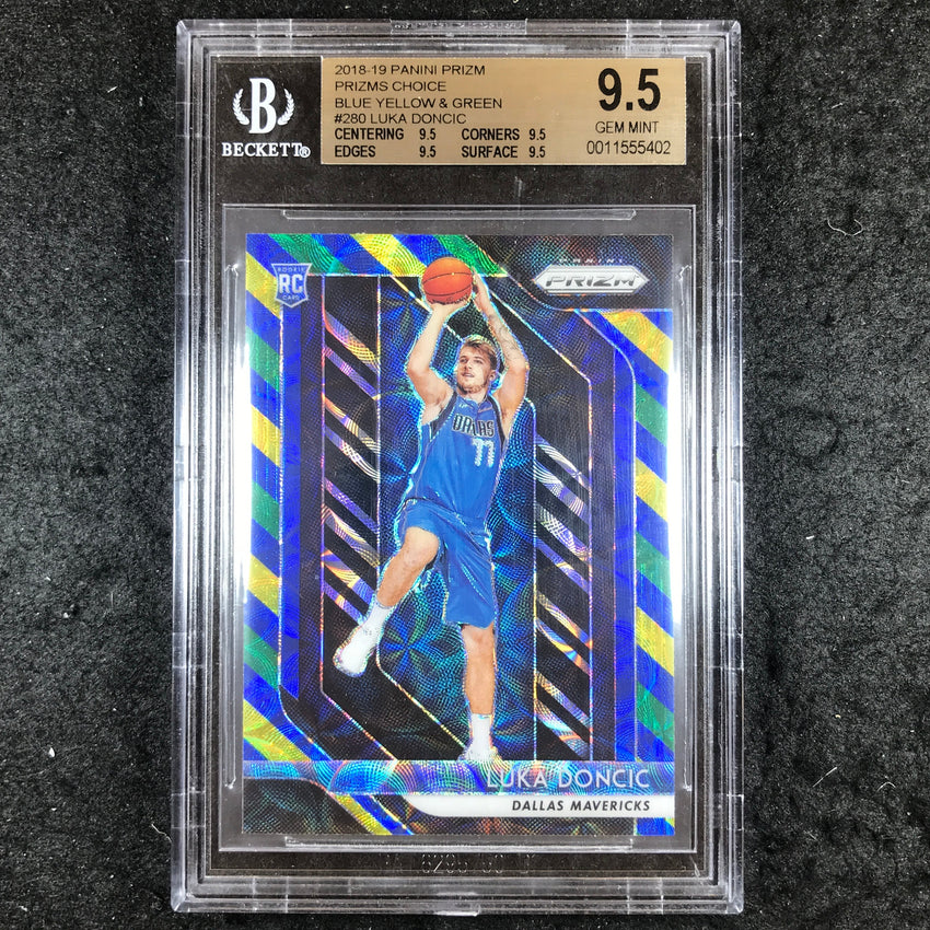 2018 Prizm LUKA DONCIC Rookie Blue Yellow Green #280 BGS 9.5 (402)