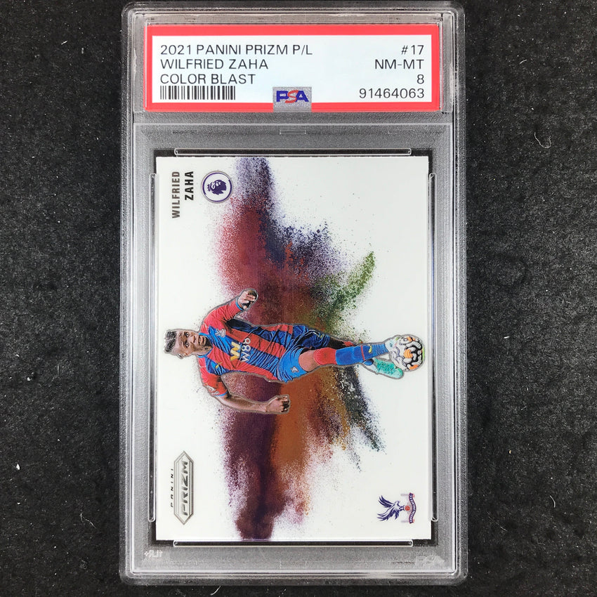 2021 Panini Prizm Premier League WILFRED ZAHA Color Blast #17 PSA 8 (063)