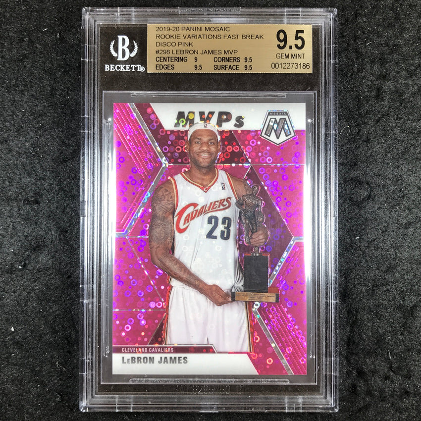 2019 Mosaic LEBRON JAMES MVP Variation Fast Break Disco Pink 20/20 BGS 9.5 (186)