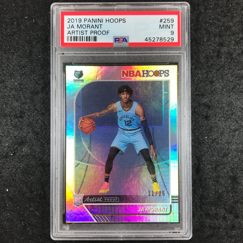 2019 Panini Hoops JA MORANT Artist Proof Rookie 11/25 #259 PSA 9 (529)