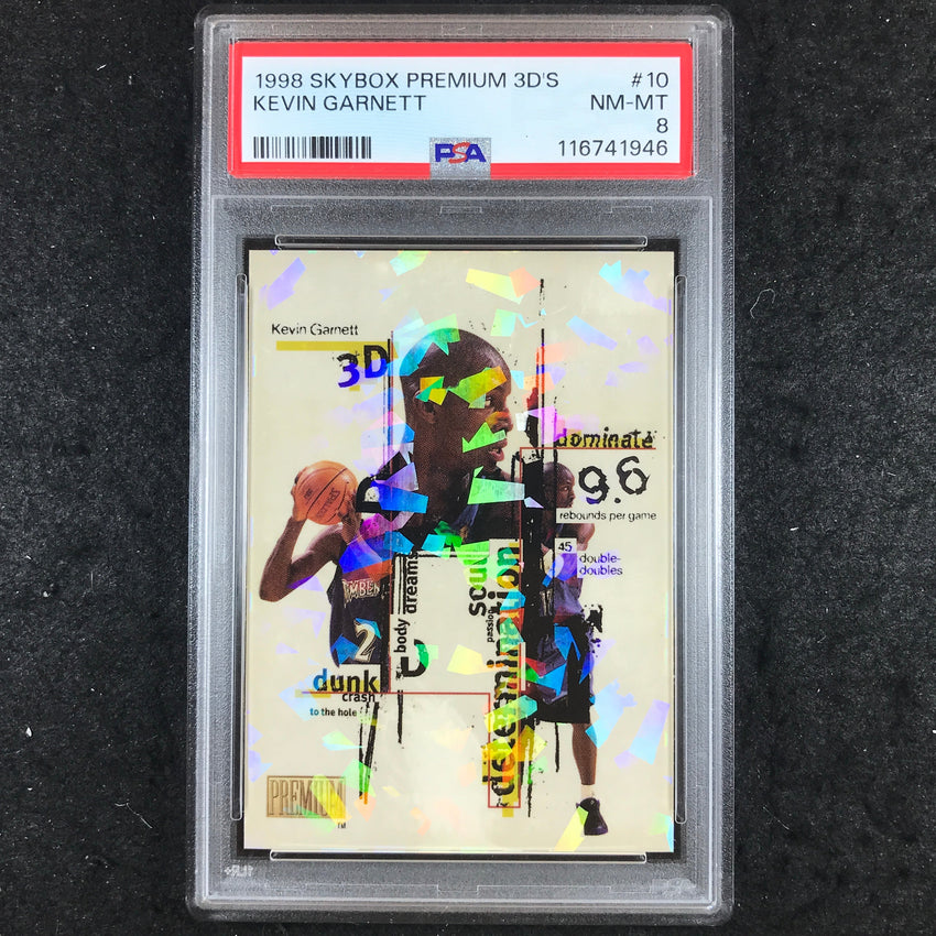 1998 Skybox Premium 3D'S KEVIN GARNETT #10 PSA 8 (946)