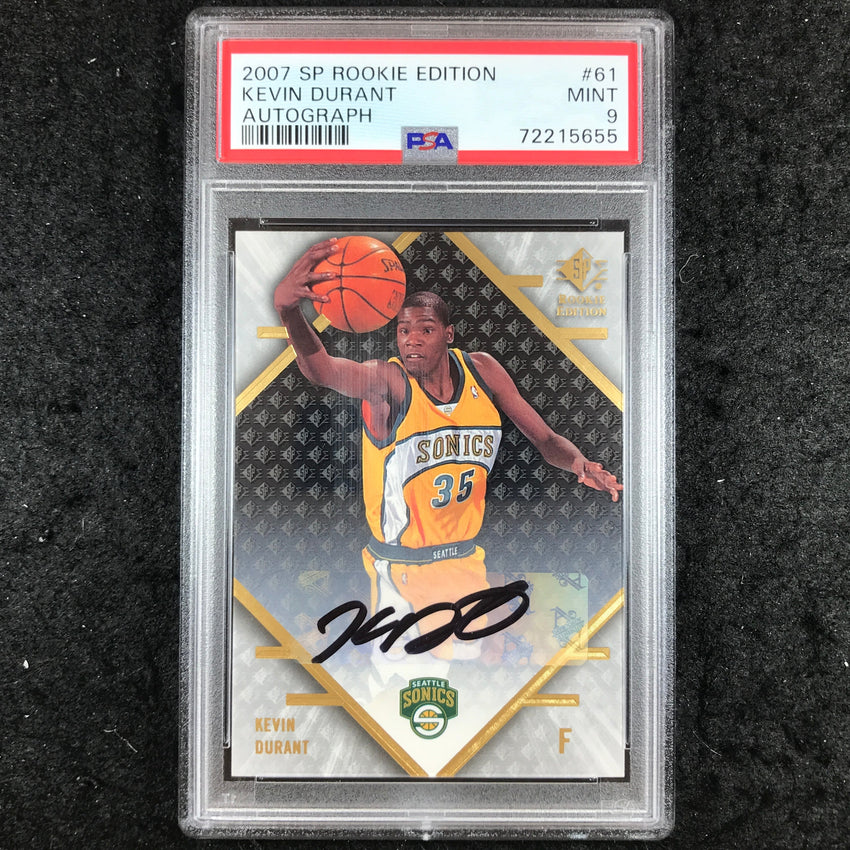 2007 Sp Rookie Edition KEVIN DURANT Autograph #61 PSA 9 (655)