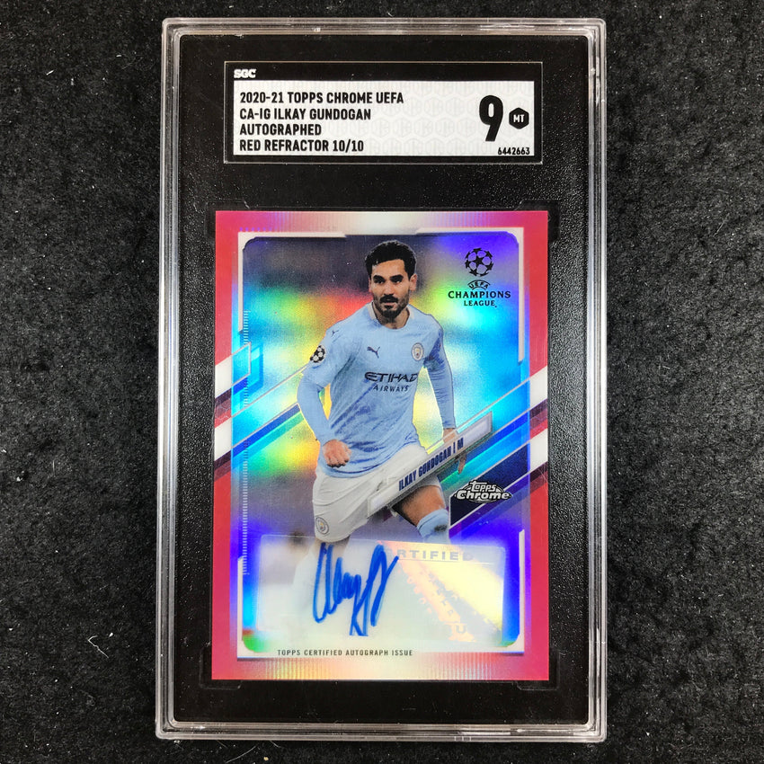2020 Topps Chrome UEFA ILKAY GUNDOGAN Auto Red 10/10 #CA-IG SGC 9 (663)