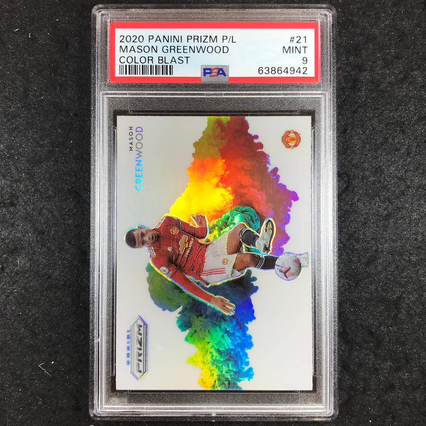 2020 Prizm MASON GREENWOOD Color Blast #21 PSA 9 (942)