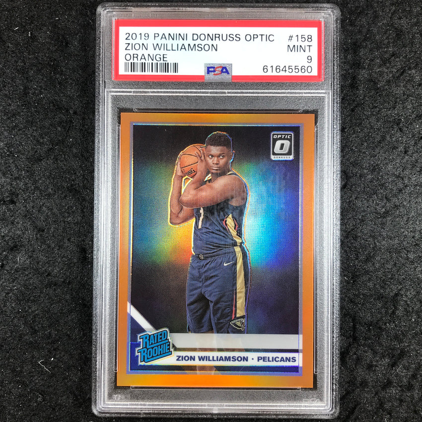 2019 Optic ZION WILLIAMSON Rated Rookie Orange 30/199 #158 PSA 9 (560)