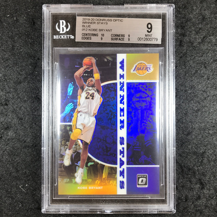 2019 Donruss Optic KOBE BRYANT Winner Stays Blue 81/85 #12 BGS 9 (779)