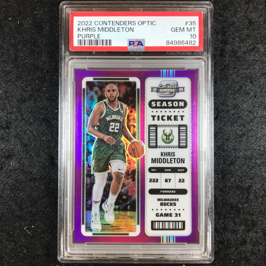 2022 Contenders Optic KHRIS MIDDLETON Season Ticket Purple 14/15 PSA 10 (482)