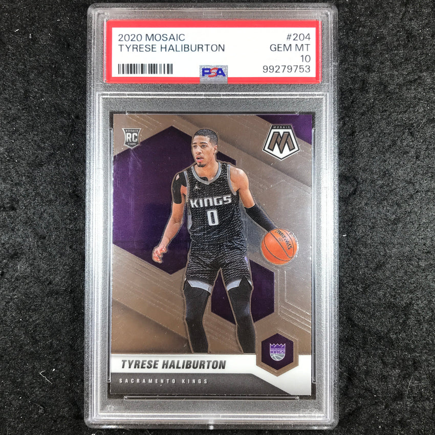 2020 Panini Mosaic TYRESE HALIBURTON Rookie Base #204 PSA 10 (753)