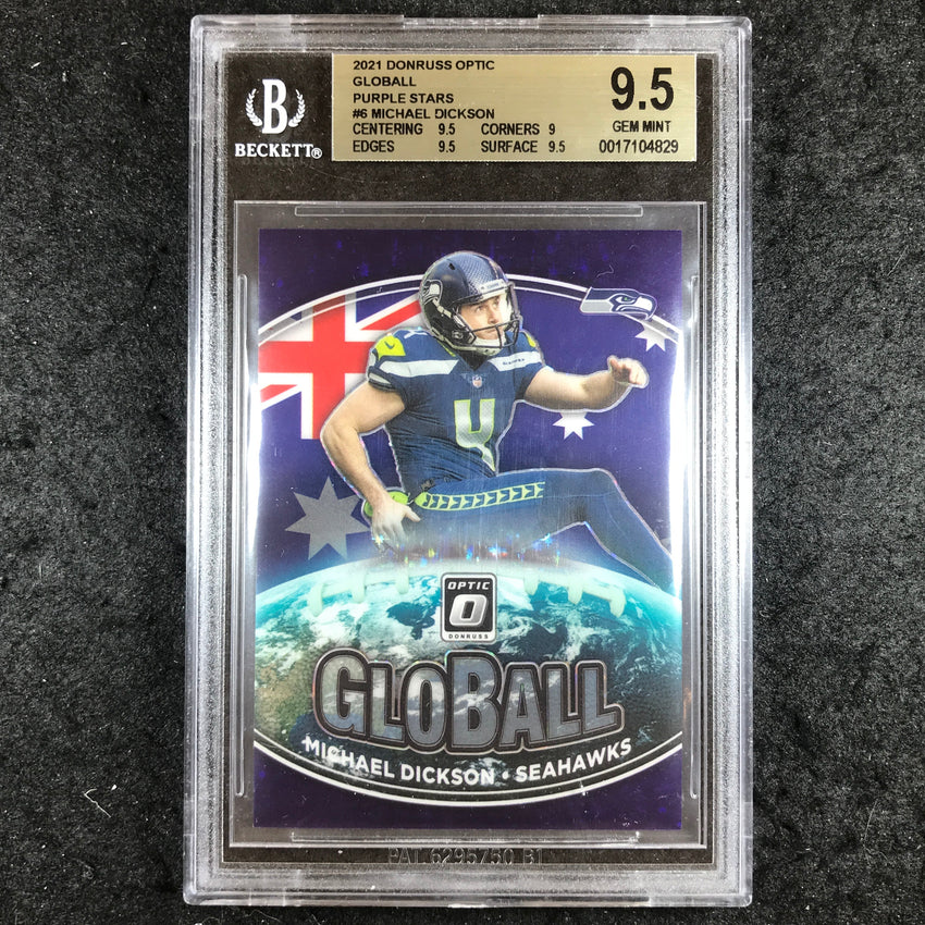 2021 Donruss Optic MICHAEL DICKSON Globall Purple Stars 7/25 #6 BGS 9.5 (829)