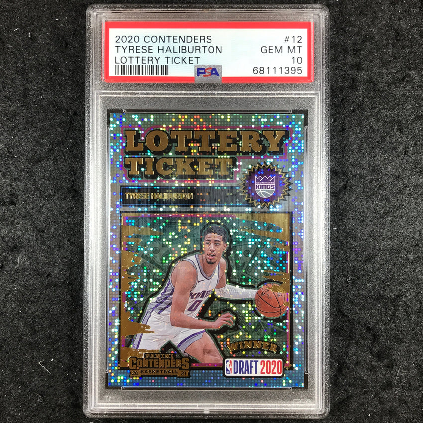 2020 Panini Contenders TYRESE HALIBURTON Rookie Lottery Ticket #12 PSA 10 (395)
