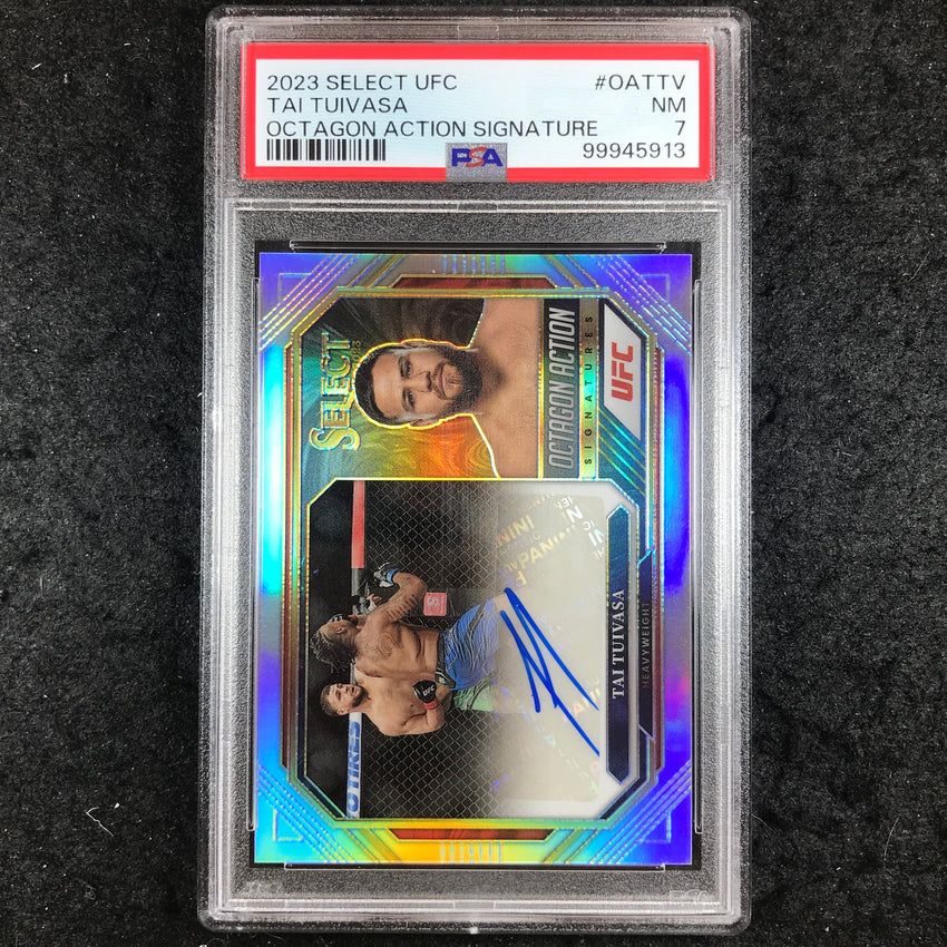 2023 Select UFC TAI TUIVASA Octagon Action Signature Auto #OATTV PSA 7 (913)