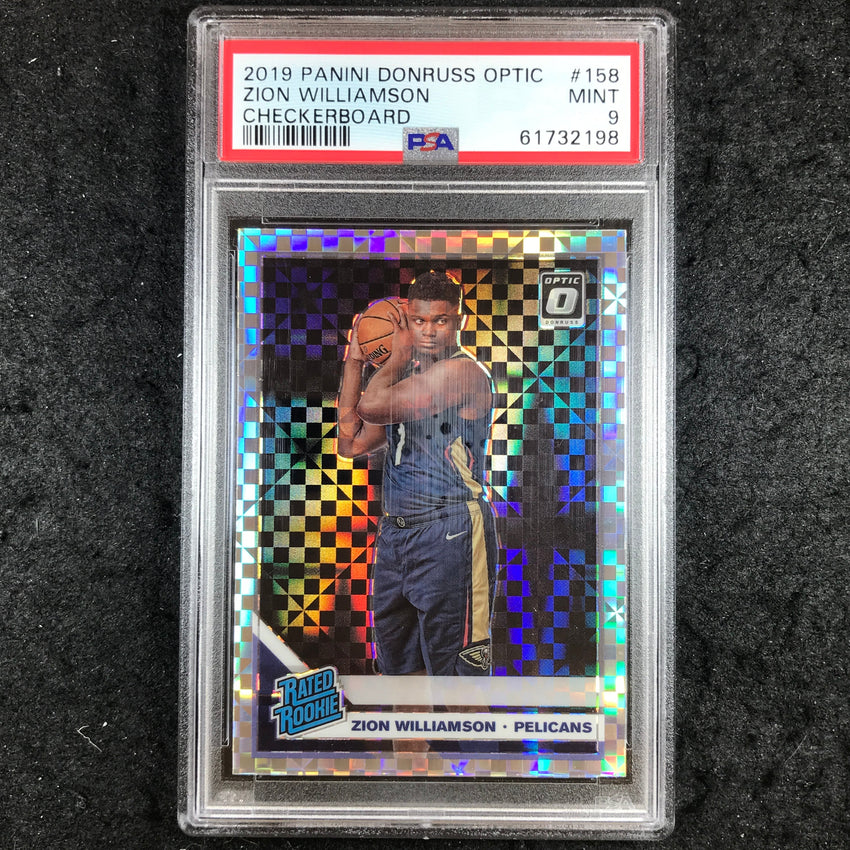 2019 Donruss Optic ZION WILLIAMSON Rated Rookie Checkerboard #158 PSA 9 (198)