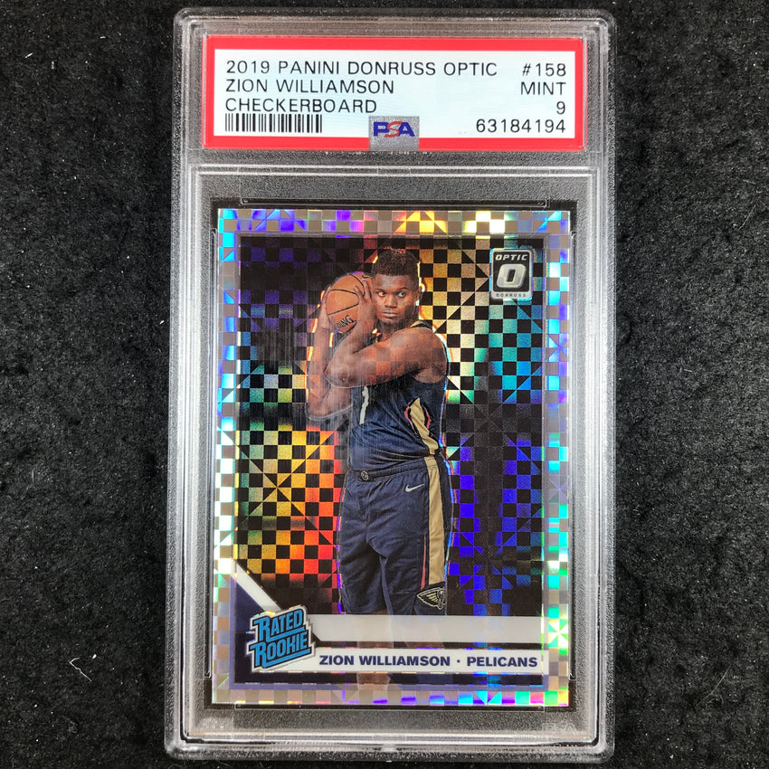 2019 Donruss Optic ZION WILLIAMSON Rated Rookie Checkerboard #158 PSA 9 (194)