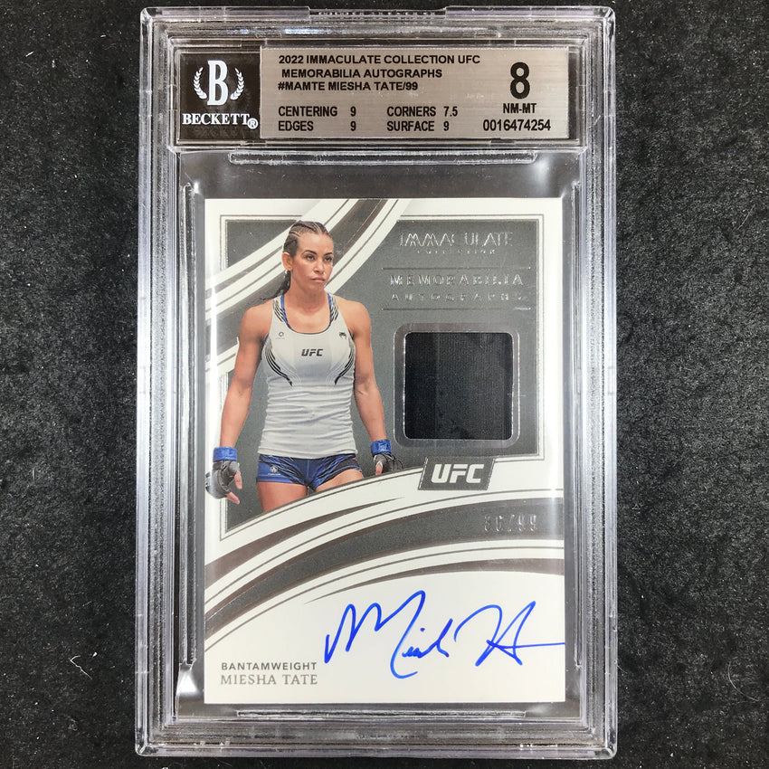 2022 Immaculate UFC MIESHA TATE Memorabilia Auto 36/99 #MAMTE BGS 8 (254)