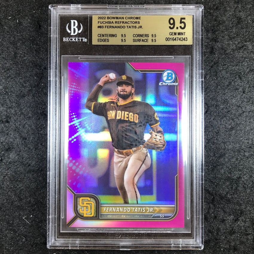 2022 Bowman Chrome FERNANDO TATIS JR. Fuchsia 205/299 #83 BGS 9.5 (243)