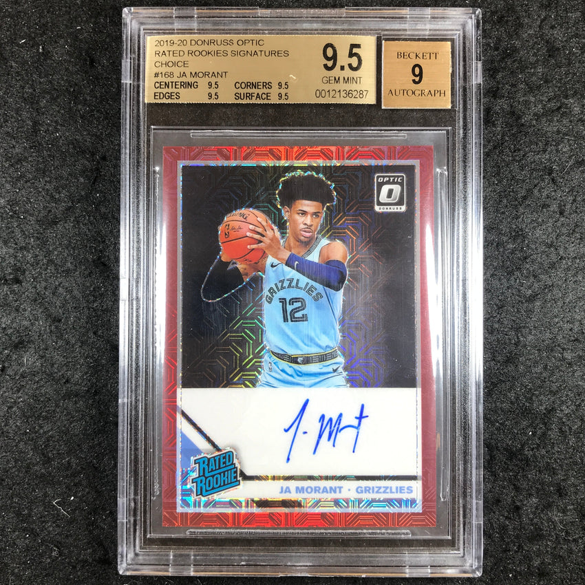 2019 Donruss Optic JA MORANT Rated Rookies Choice Auto #168 BGS 9.5/9 (287)