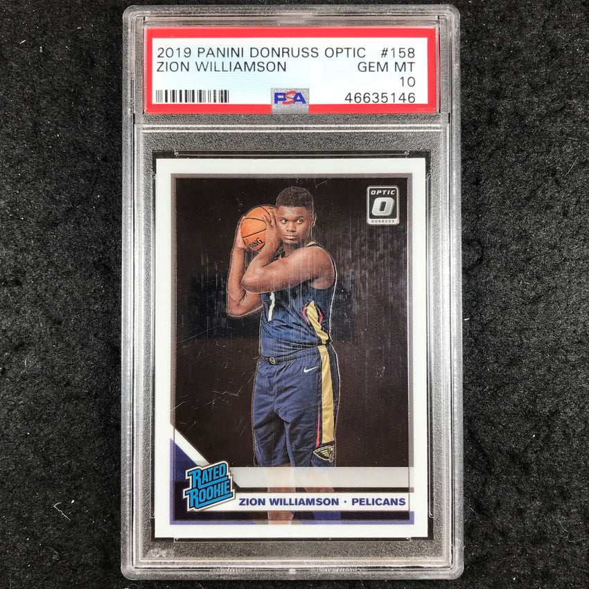 2019 Optic ZION WILLIAMSON Rated Rookie Base #158 PSA 10 (146)