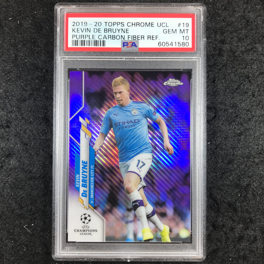 2019 Topps Chrome UCL KEVIN DE BRUYNE Purple Carbon Fiber #19 PSA 10 (580)