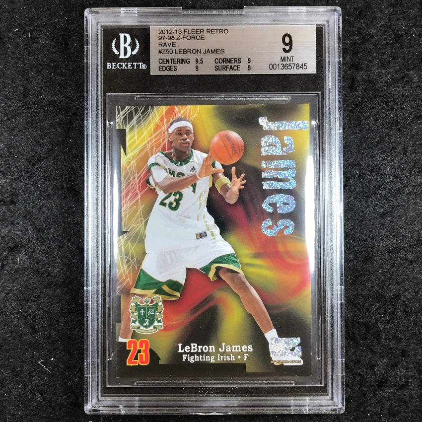 2012 Fleer Retro LEBRON JAMES 97-98 Z-Force Rave 32/399 #Z50 BGS 9 (845)
