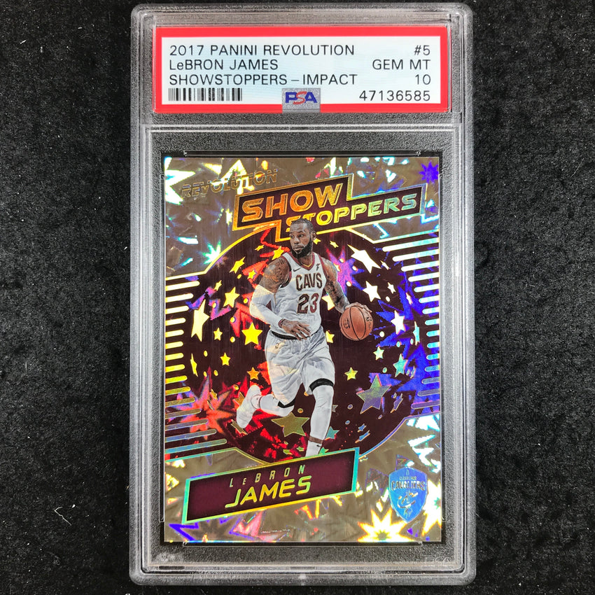 2017 Panini Revolution LEBRON JAMES Showstoppers Impact #5 PSA 10 (585)