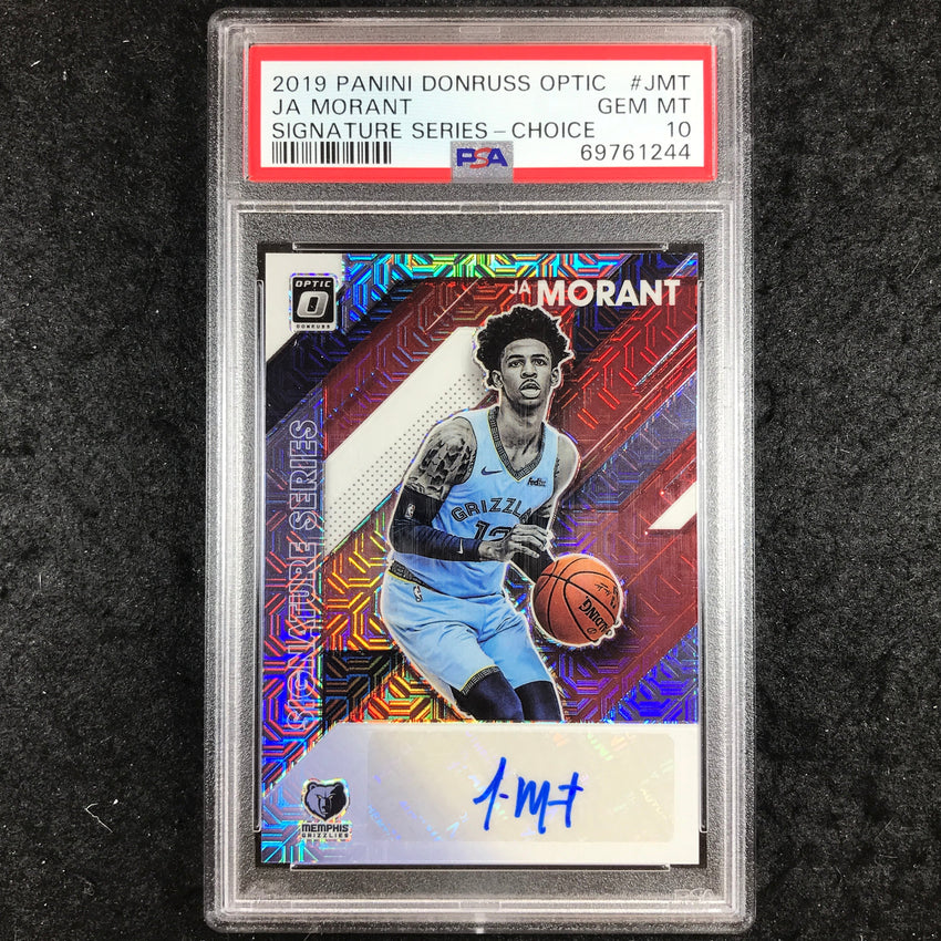 2019 Donruss Optic JA MORANT Signature Series Rookie Choice Auto PSA 10 (244)