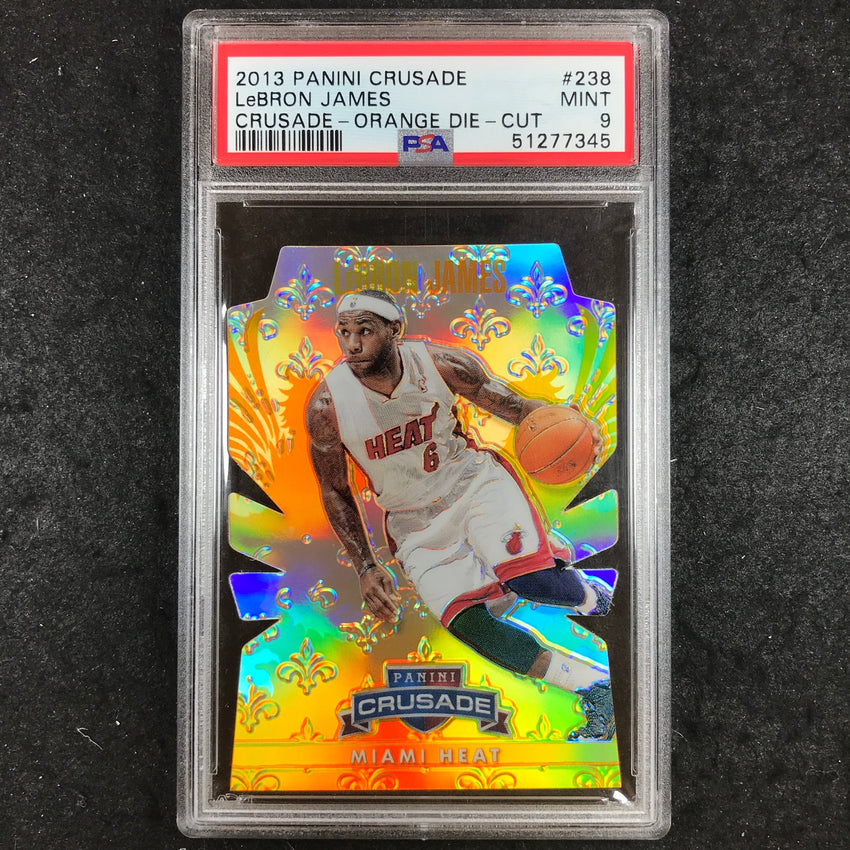 2013 Panini Crusade LEBRON JAMES Crusade Orange Die-Cut 76/99 #238 PSA 9 (345)