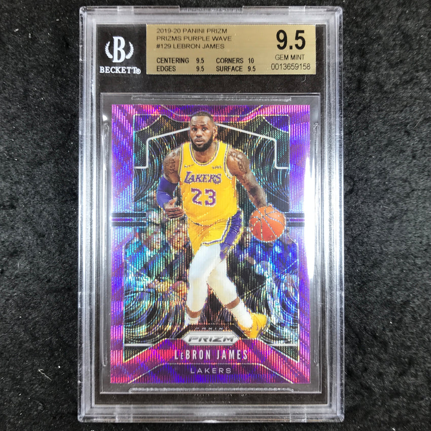 2019 Panini Prizm LEBRON JAMES Purple Wave #129 BGS 9.5 (158)