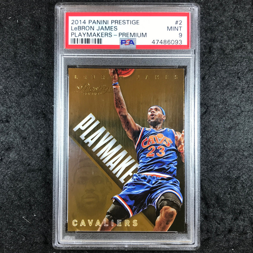 2014 Panini Prestige LEBRON JAMES Playmakers Premium #2 PSA 9 (093)