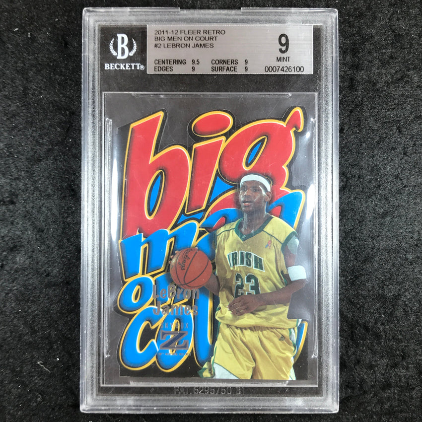 2011 Fleer Retro LEBRON JAMES Big Men On Court #2 BGS 9 (100)