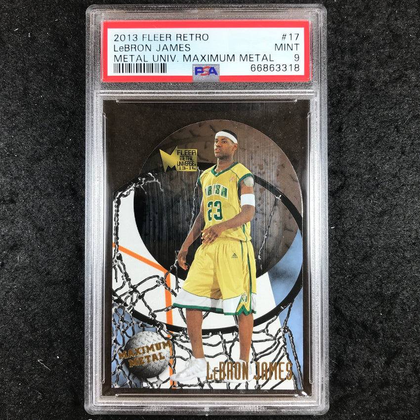 2013 Fleer Retro LEBRON JAMES Metal Universe Maximum Metal #17 PSA 9 (318)