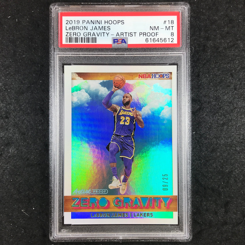 2019 Panini Hoops LEBRON JAMES Zero Gravity Artist Proof 8/25 #18 PSA 8 (612)