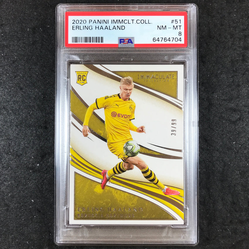 2020 Panini Immaculate Collection ERLING HAALAND Rookie 39/99 #51 PSA 8 (704)