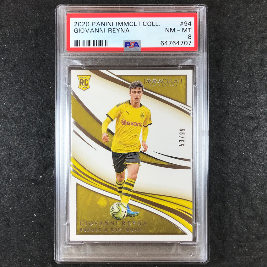 2020 Panini Immaculate Collection GIOVANNI REYNA Rookie 53/99 #94 PSA 8 (707)