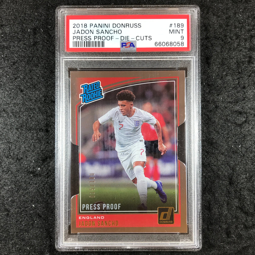 2018 Donruss JADON SANCHO Rated Rookie Press Proof Die-Cuts 15/100 PSA 9 (058)
