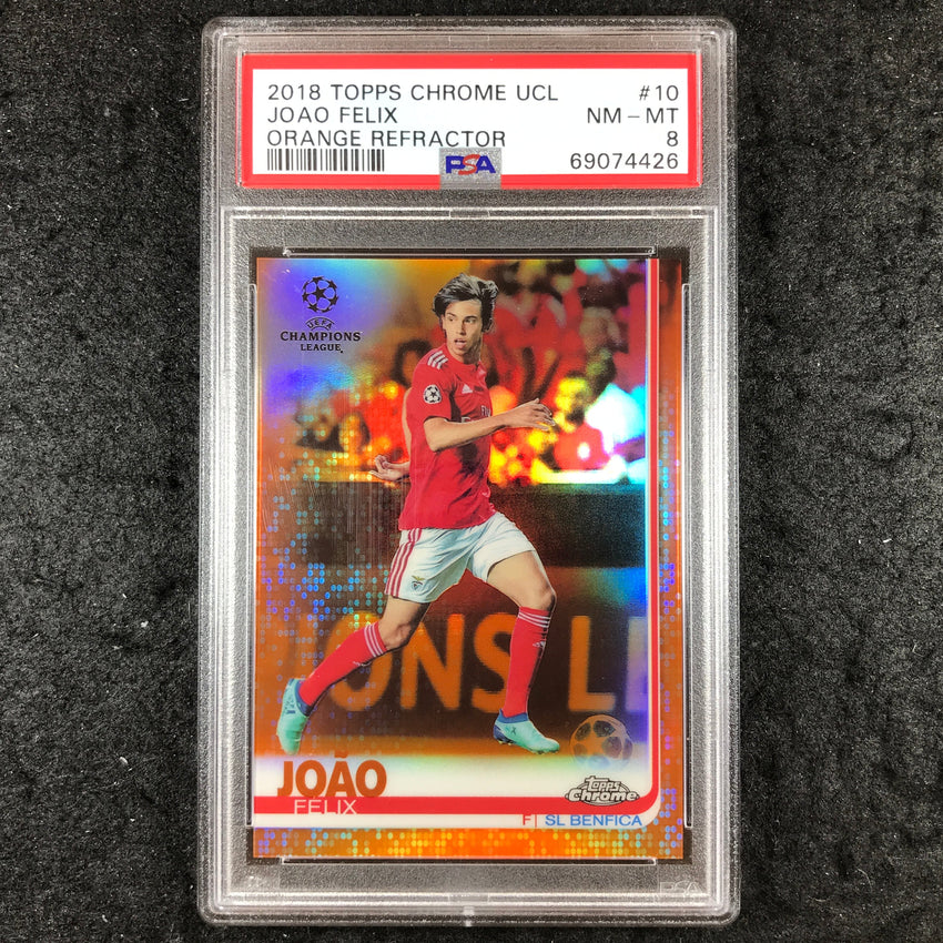 2018 Topps Chrome Uefa Champions League JOAO FELIX Orange 7/25 #10 PSA 8 (426)