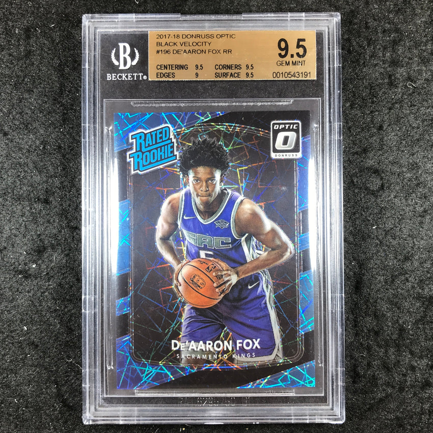 2017 Donruss Optic DE'AARON Rated Rookie Black Velocity 16/39 #196 BGS 9.5 (191)