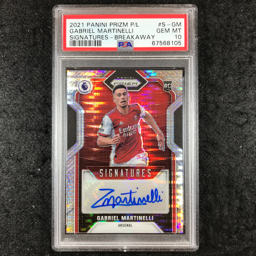2021 Prizm Premier League GABRIEL MARTINELLI Rookie Auto Breakaway PSA 10 (105)