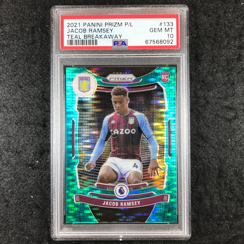 2021 Prizm Premier League JACOB RAMSEY Rookie Teal Breakaway 16/49 PSA 10 (092)