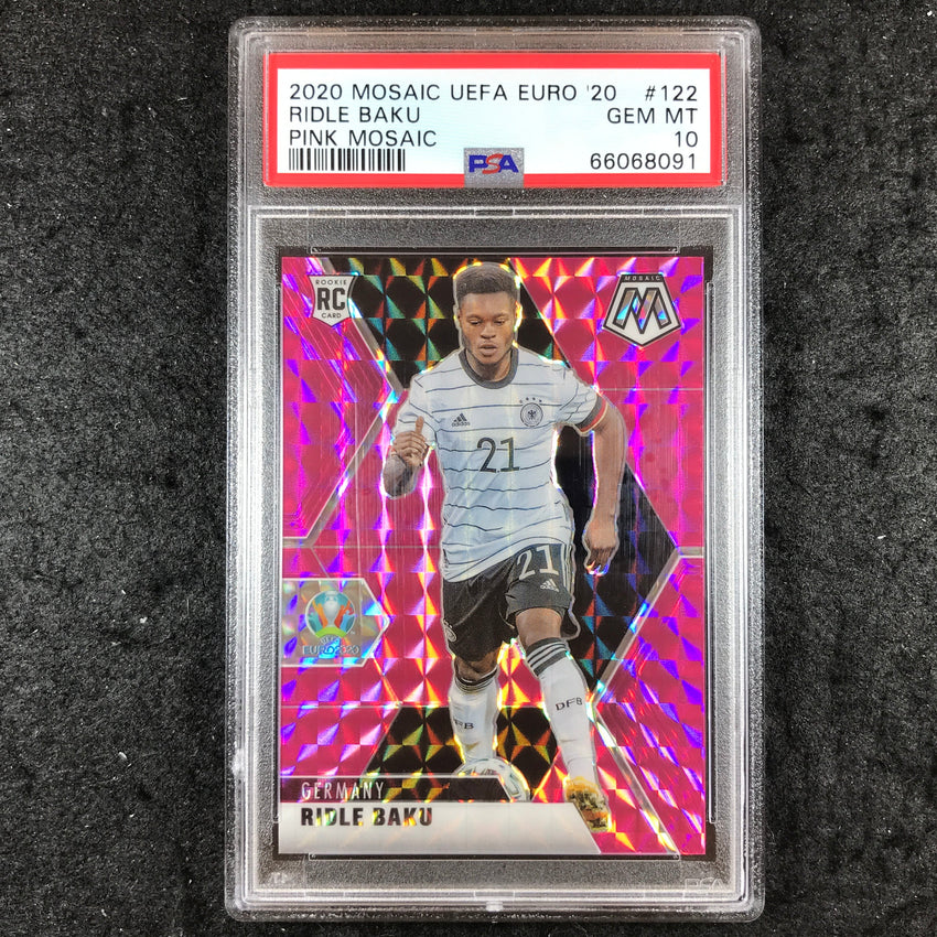 2020 Panini Mosaic UEFA Euro RIDLE BAKU Rookie Pink Mosaic 12/25 PSA 10 (091)