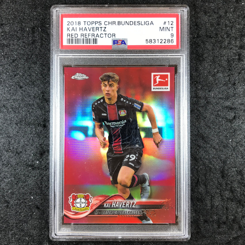 2018 Topps Chrome Bundesliga KAI HAVERTZ Red Refractor 10/10 #12 PSA 9 (286)
