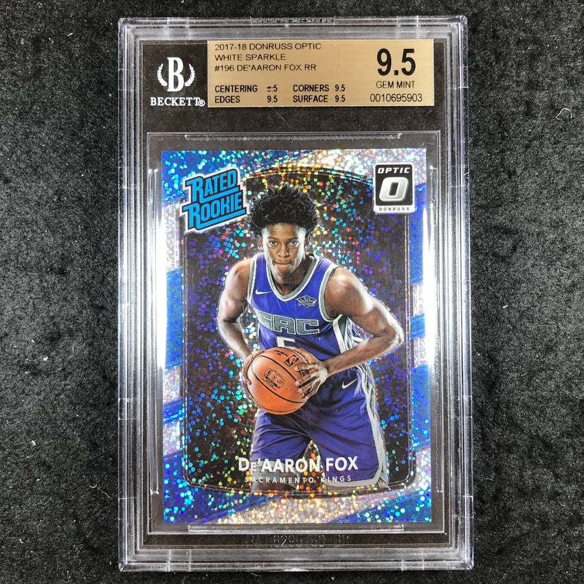 2017 Donruss Optic DE'AARON FOX Rated Rookie White Sparkle #196 BGS 9.5 (903)