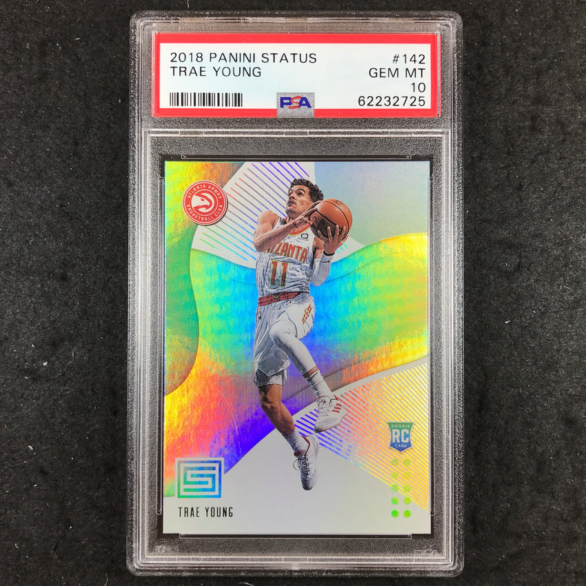 2018 Panini Status TRAE YOUNG Rookie #142 PSA 10 (725)