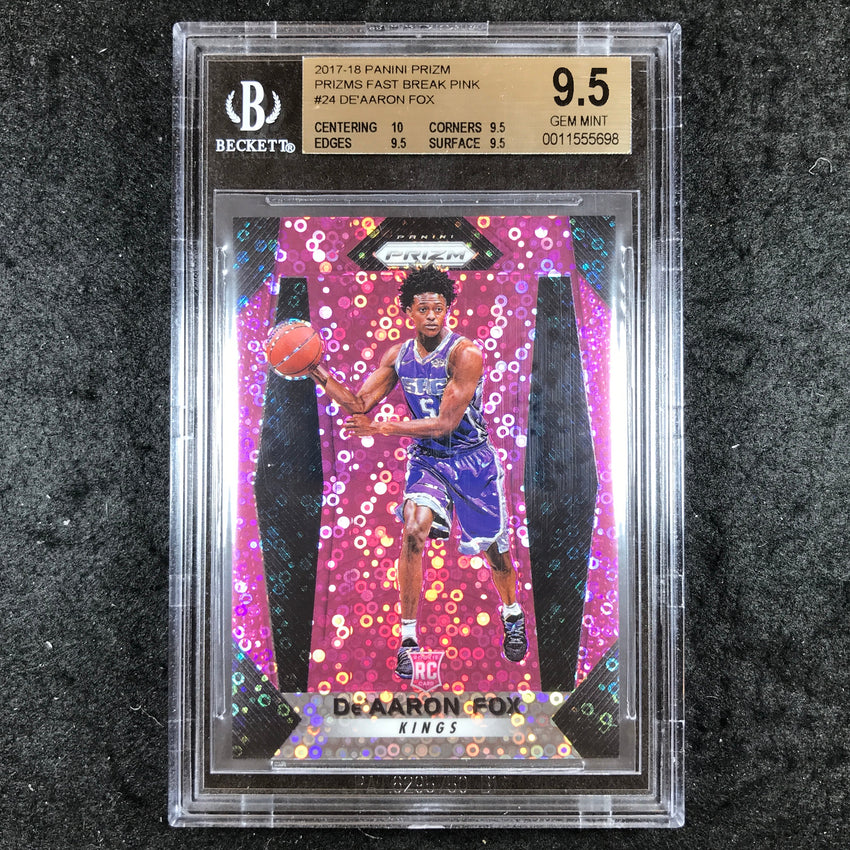 2017 Panini Prizm DE'AARON FOX Rookie Fast Break Pink 31/50 #24 BGS 9.5 (698)