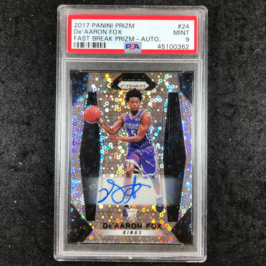 2017 Panini Prizm DE'AARON FOX Rookie Fast Break Auto #24 PSA 9 (362)