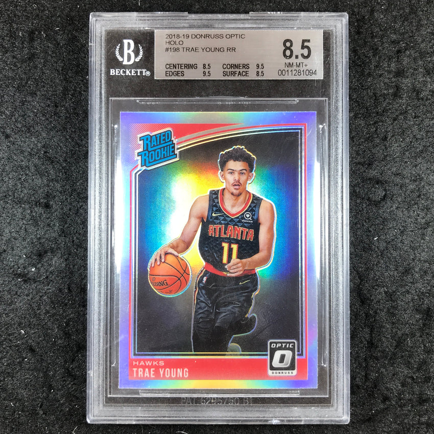 2018 Donruss Optic TRAE YOUNG Rated Rookie Holo #198 BGS 8.5 (094)