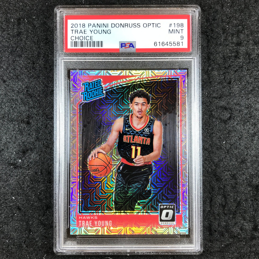2018 Panini Donruss Optic TRAE YOUNG Rated Rookie Choice #198 PSA 9 (581)