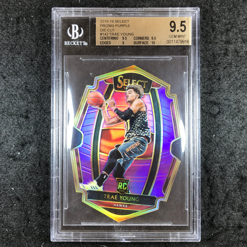 2018 Select TRAE YOUNG Die-Cut Purple Rookie 32/99 #142 BGS 9.5 (916)