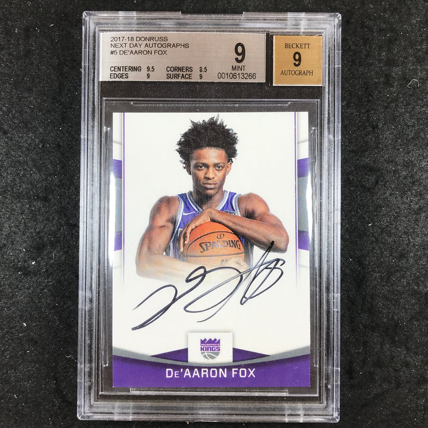 2017 Donruss DE'AARON FOX Next Day Rookie Auto #5 BGS 9/9 (266)