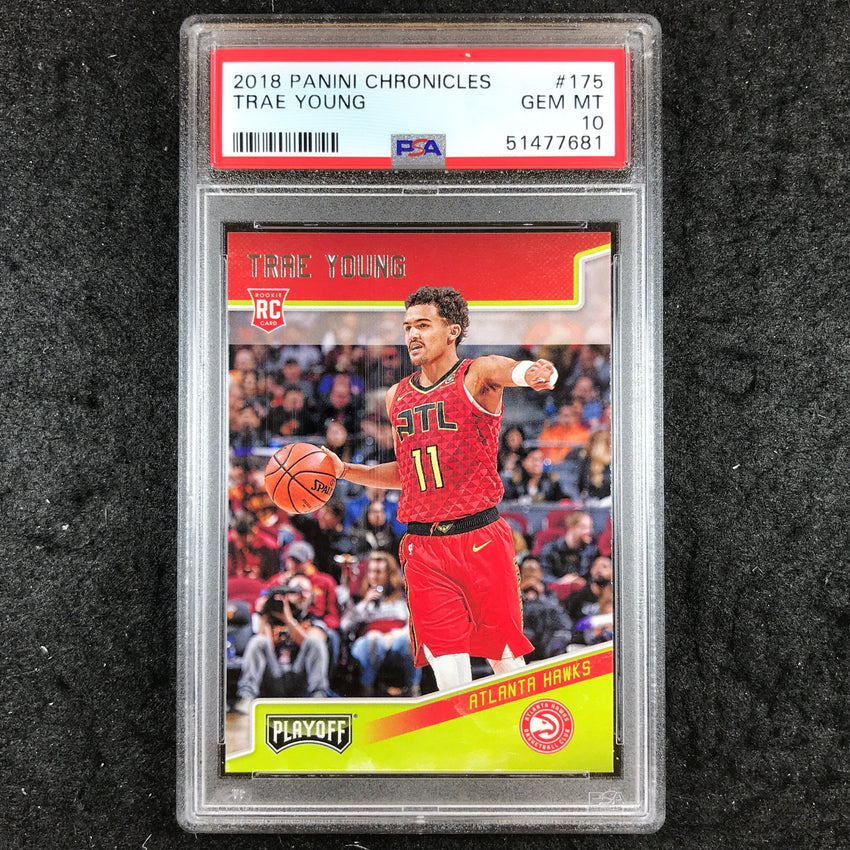2018 Panini Chronicles TRAE YOUNG Rookie Playoff #175 PSA 10 (681)